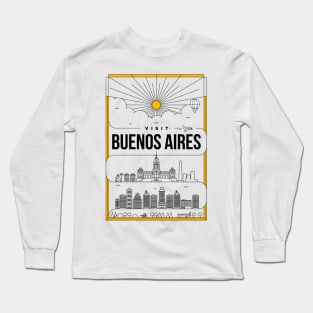 Buenos Aires Minimal Lineal Poster Long Sleeve T-Shirt